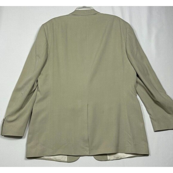 Meeting Street Mens 46 L Blazer 100% Pure Silk Beige Notch lapel Lined - Picture 11 of 11